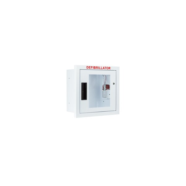 Cubix Safety Fully Recessed, Alarmed and Strobed, Compact AED Cabinet FR-Ss